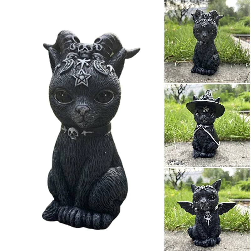 Cat Lawn Resin Desktop Ornament Funny Outdoor Garden Statue Figurine Halloween Decor Garden Decor Outdoor Decor Garden