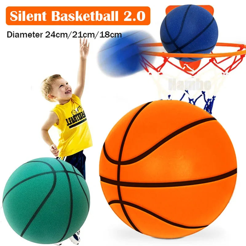 Bouncing Mute Ball Indoor Silent Basketball 24Cm Foam Basketball Silent Soft Ball Air Bounce Basket Ball Size 3/5/7 Sports Toy