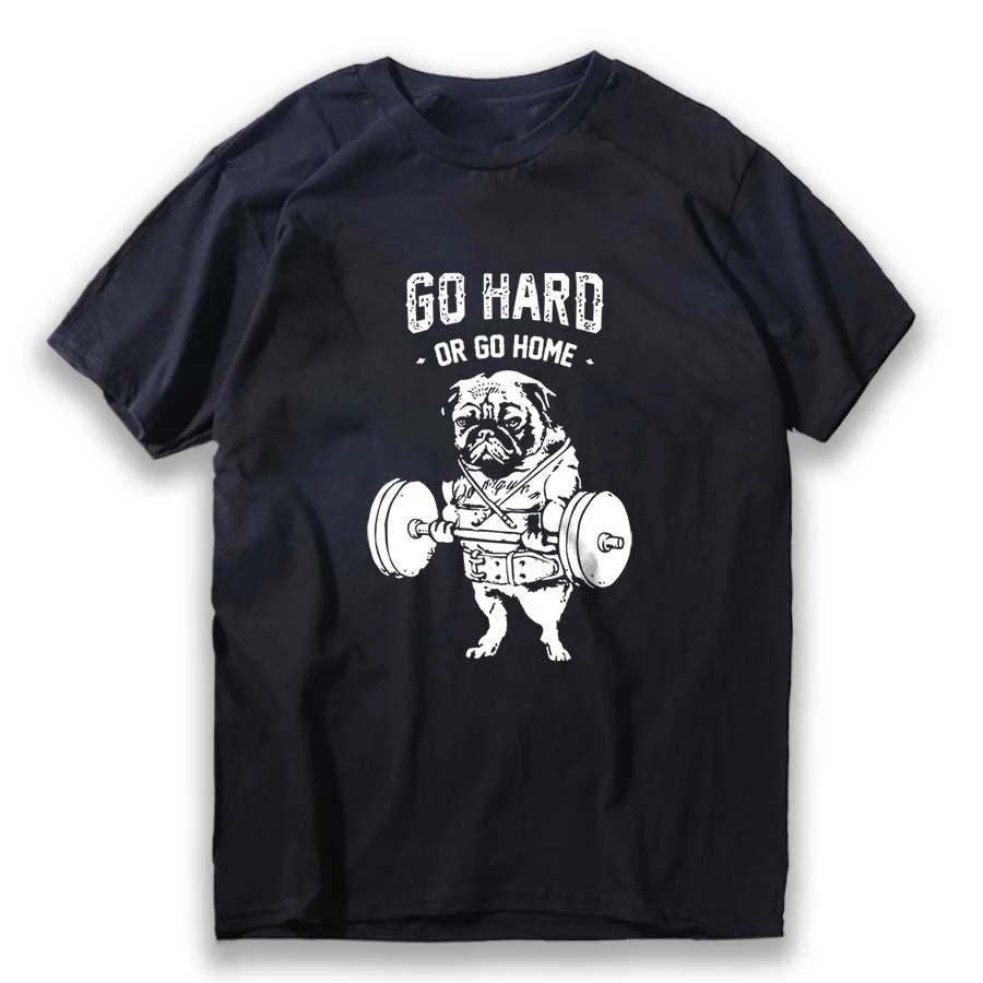 100% Cotton Casual Pug Life Mens T Shirts Fashion Go Home or Go Hard Men Tshirt Men'S Tee Shirts Tops Men T-Shirt Men Tee Shirts