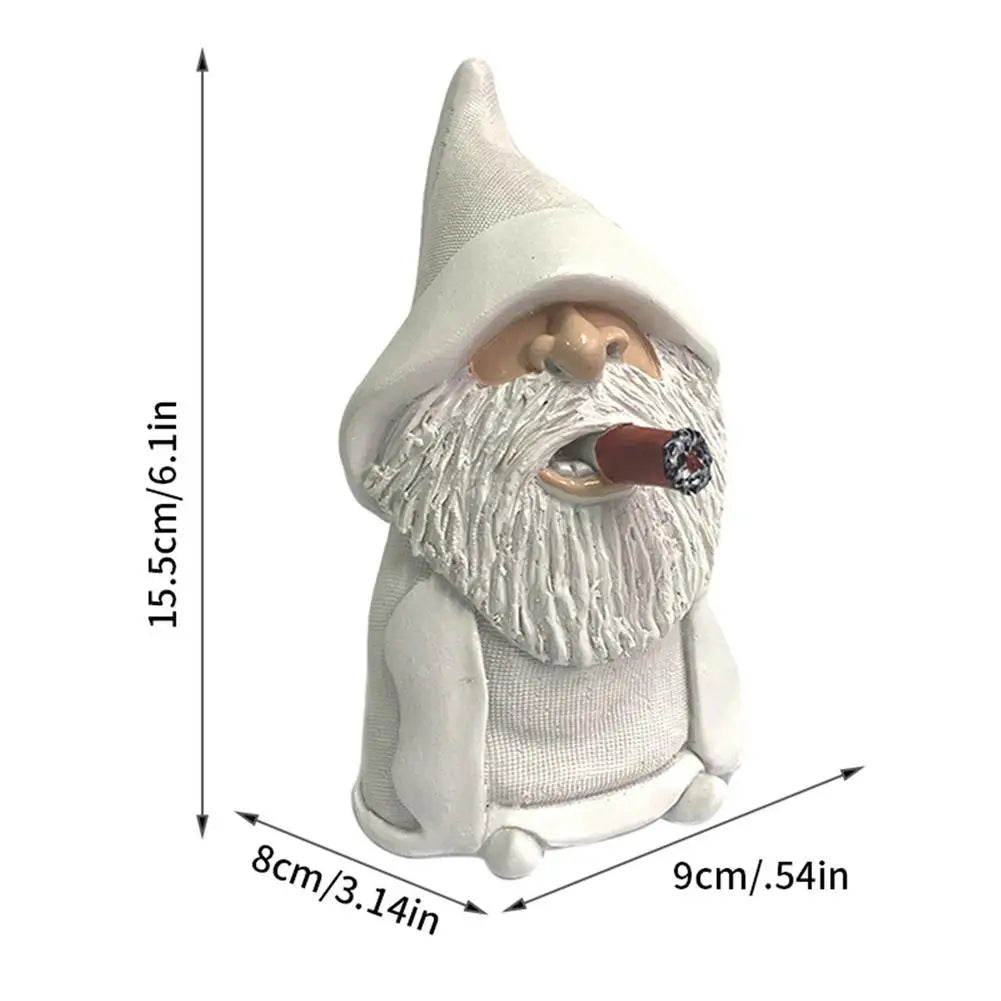 Funny Resin Figurines Garden Gnome White Beard Dwarf Garden Decoration Statue Gnome Decoration Villa Home Figurines Decoartion