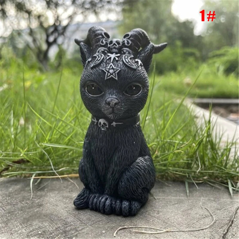 Cat Lawn Resin Desktop Ornament Funny Outdoor Garden Statue Figurine Halloween Decor Garden Decor Outdoor Decor Garden