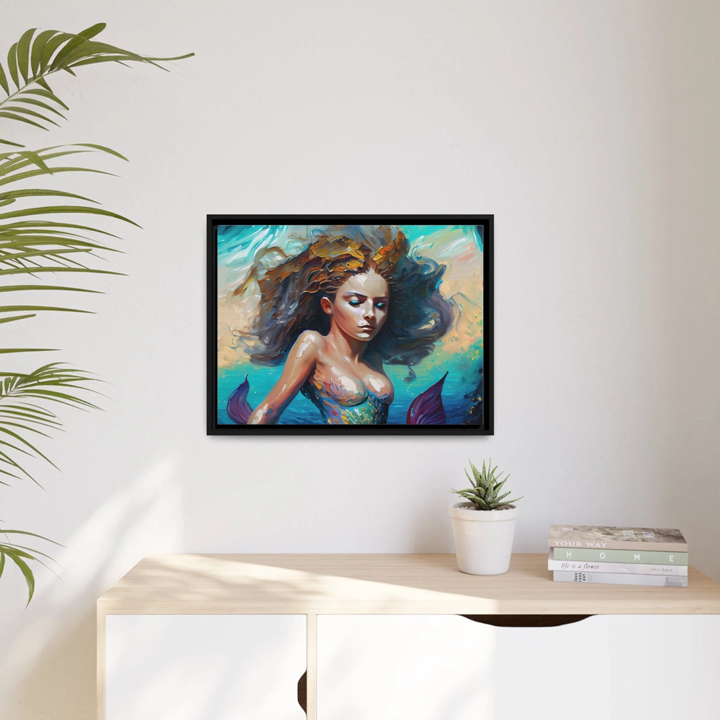 Canvas Wall Art - Mermaid Portrait by Queennoble