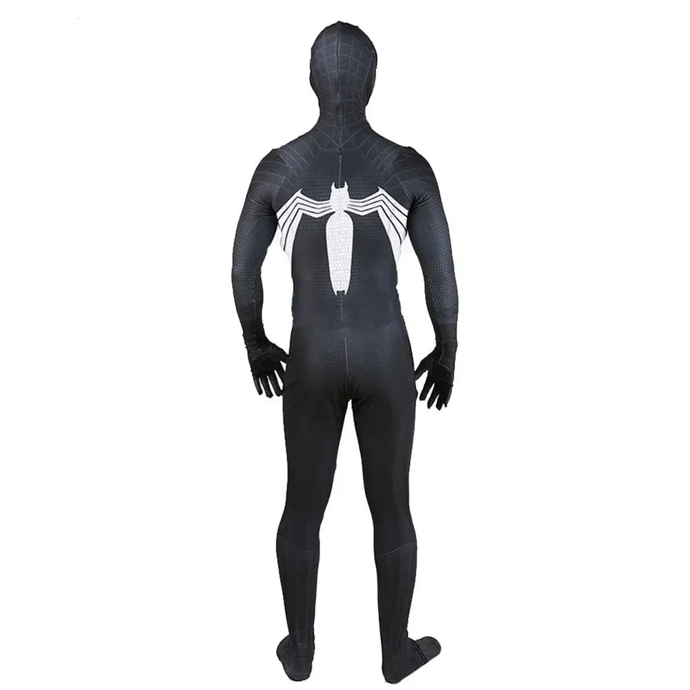 Black Spiderman Venom Symbiote Cosplay Costume Superhero Cosplay Halloween Costume Jumpsuit Zentai Suit Spider Bodysuit Costume