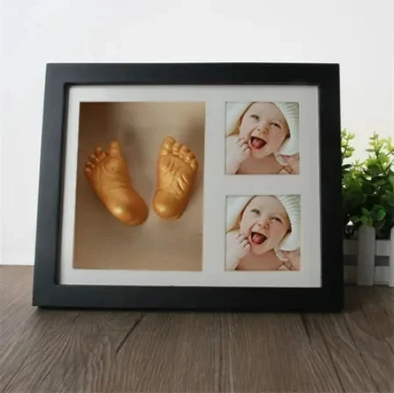 Baby Hand Foot Mold Print Photo Frame DIY 3D Plaster Casting Kit Stereo Clone Handprint Footprint Memorial Grow Record Souvenir