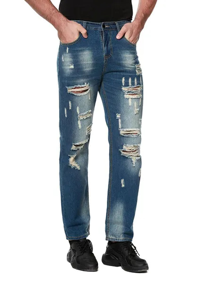 2023 Spring Fashion New Street Fashion Slim Fit Denim Pants Casual Street Style Jeans for Men, Streetwear Jeans