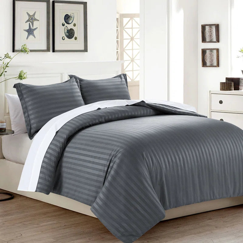 Thirlby Microfibre 250 TC Reversible Modern & Contemporary Duvet Cover Set with Pillow Cases