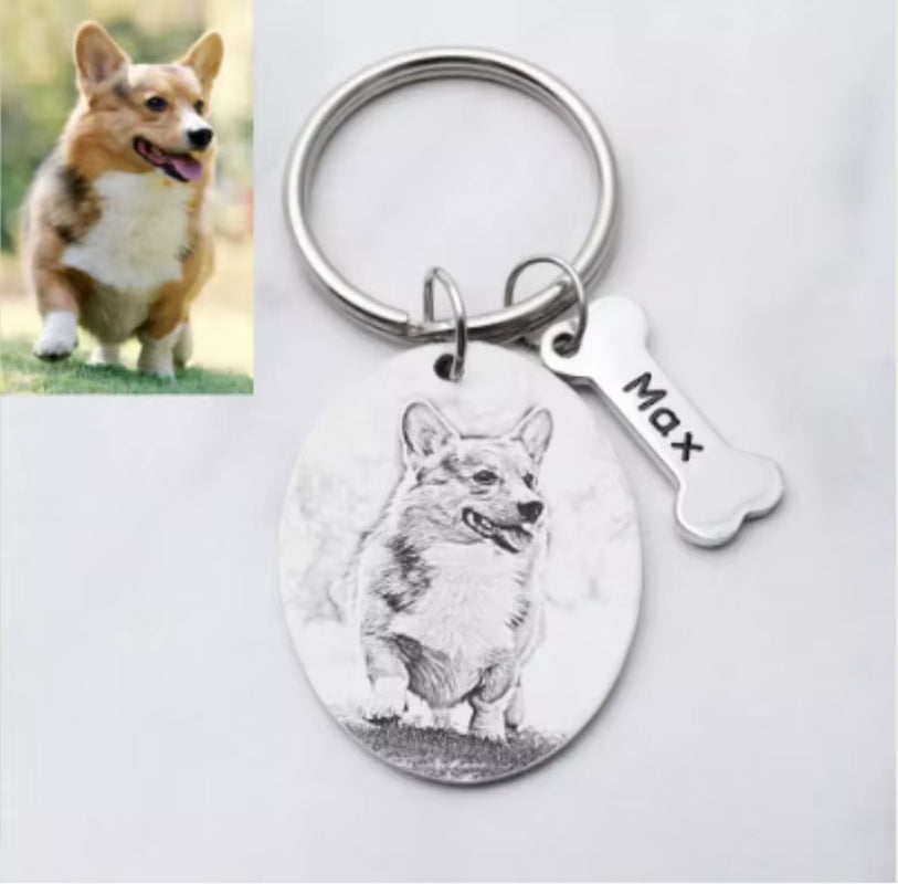 Personalized Heart Photo Keychain Custom Picture Keychain Cat Keyring Birthday Gift Keepsake Memory Dog Keychain Couple Keychain