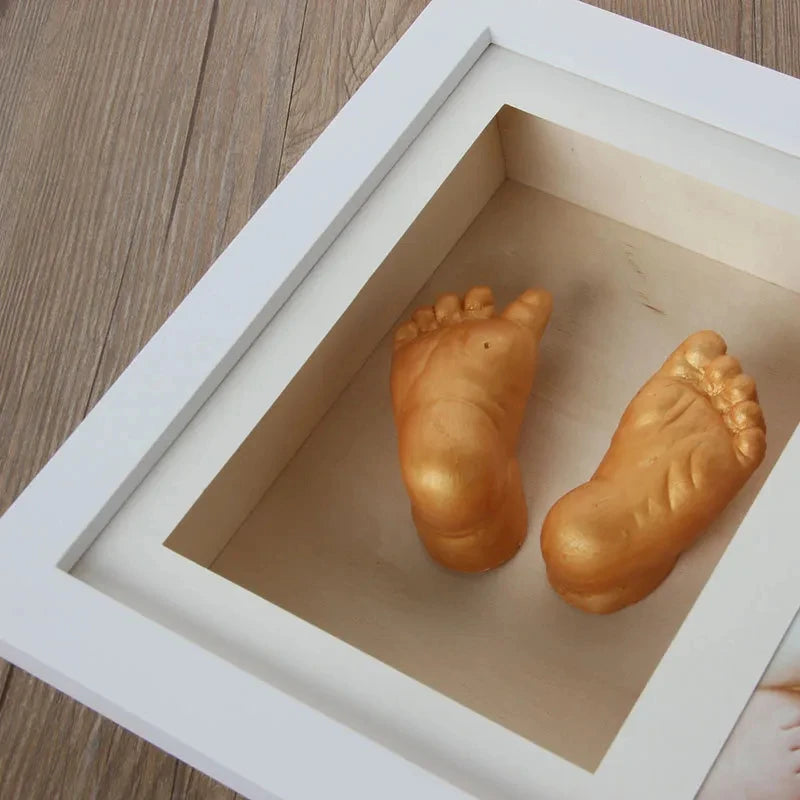 Baby Hand Foot Mold Print Photo Frame DIY 3D Plaster Casting Kit Stereo Clone Handprint Footprint Memorial Grow Record Souvenir