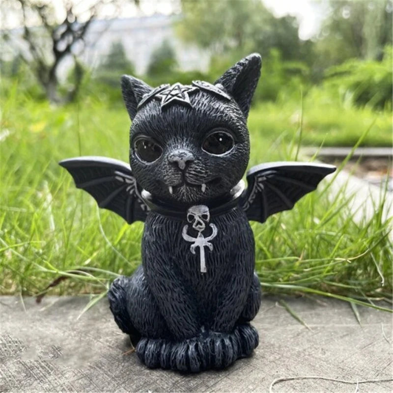 Cat Lawn Resin Desktop Ornament Funny Outdoor Garden Statue Figurine Halloween Decor Garden Decor Outdoor Decor Garden