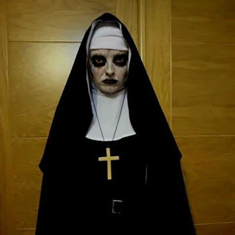 The Nun Cosplay Costume Halloween Costume for Women the Conjuring Cosplay Long Dress Adult Horror Ghost Costume