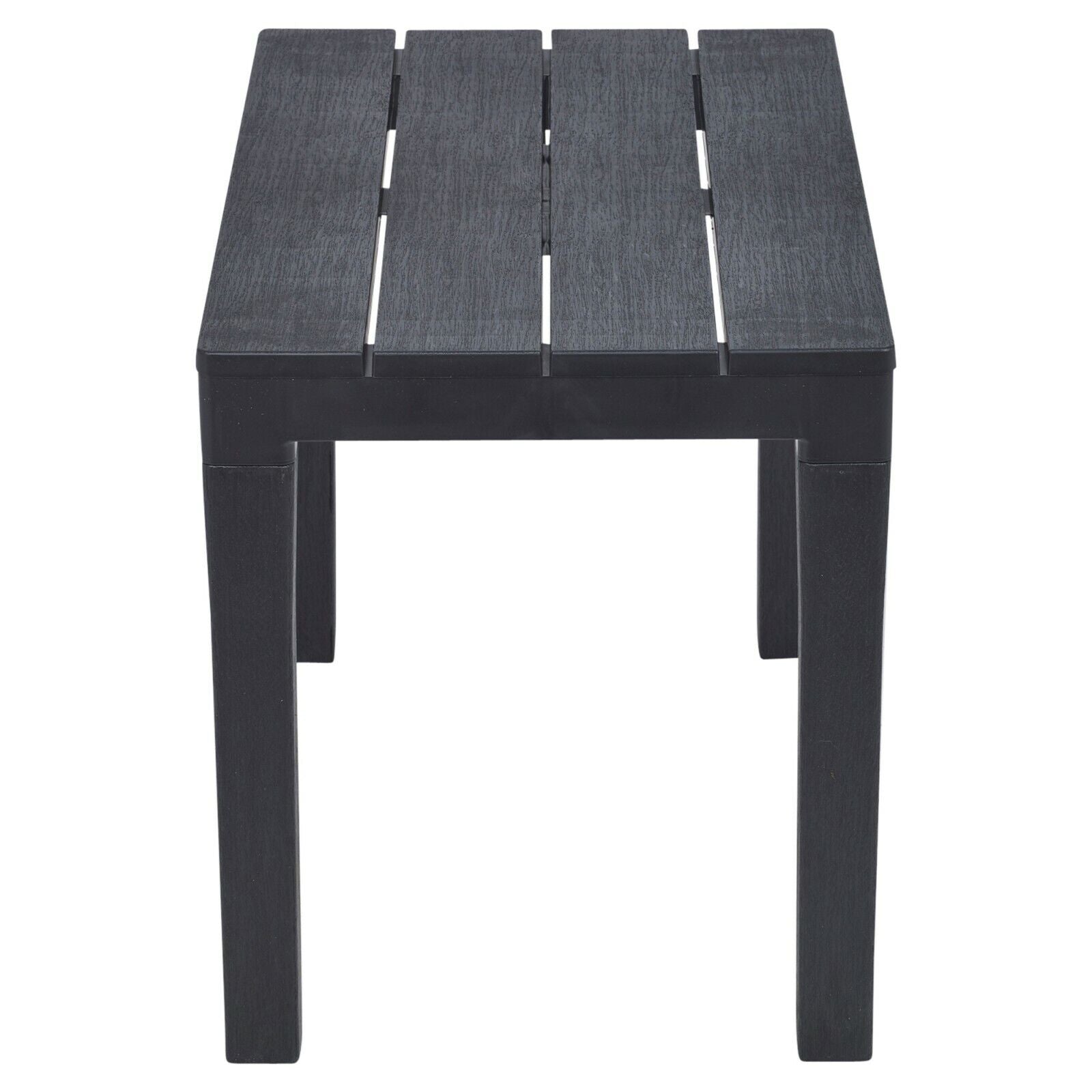 Large Black Plastic Garden Table Bench Weather Proof Plastic Furniture Outdoor