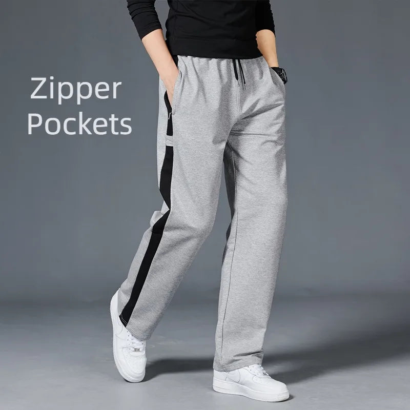 Men Loose Sport Running Stripe Sweatpants Fitness Training Pants Mens Straight Trousers Tracksuit Jogging Sportswear Goggers