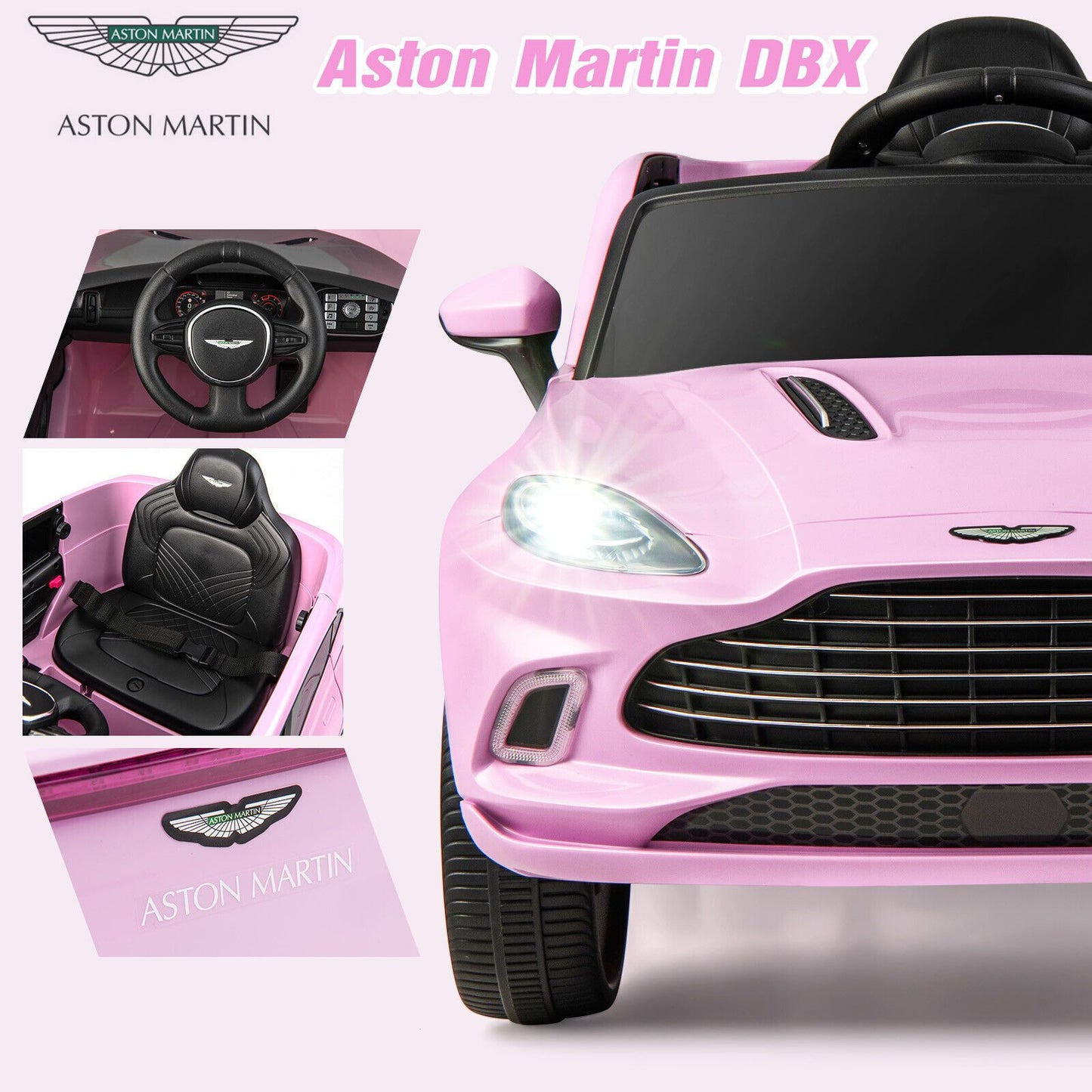 12V Licensed Aston Martin DBX Kids Ride on Car with Dual Lockable Doors