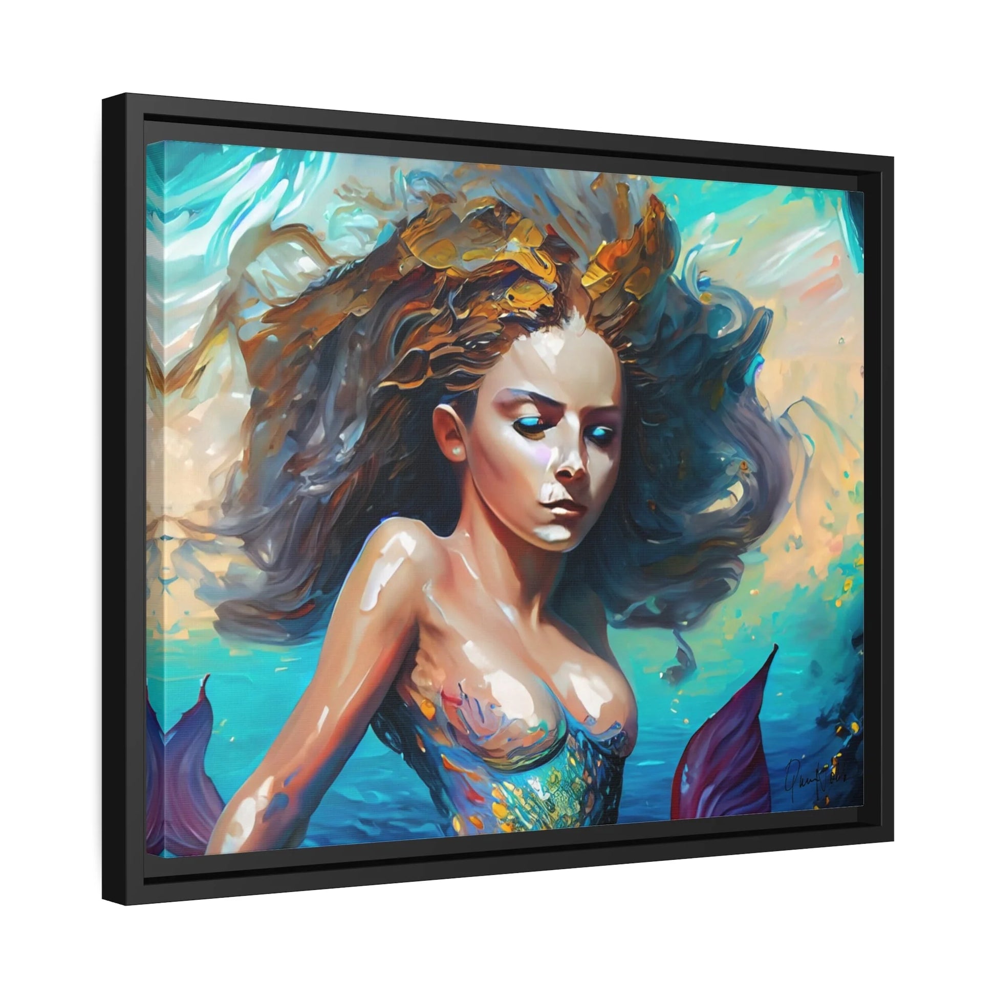 Canvas Wall Art - Mermaid Portrait by Queennoble