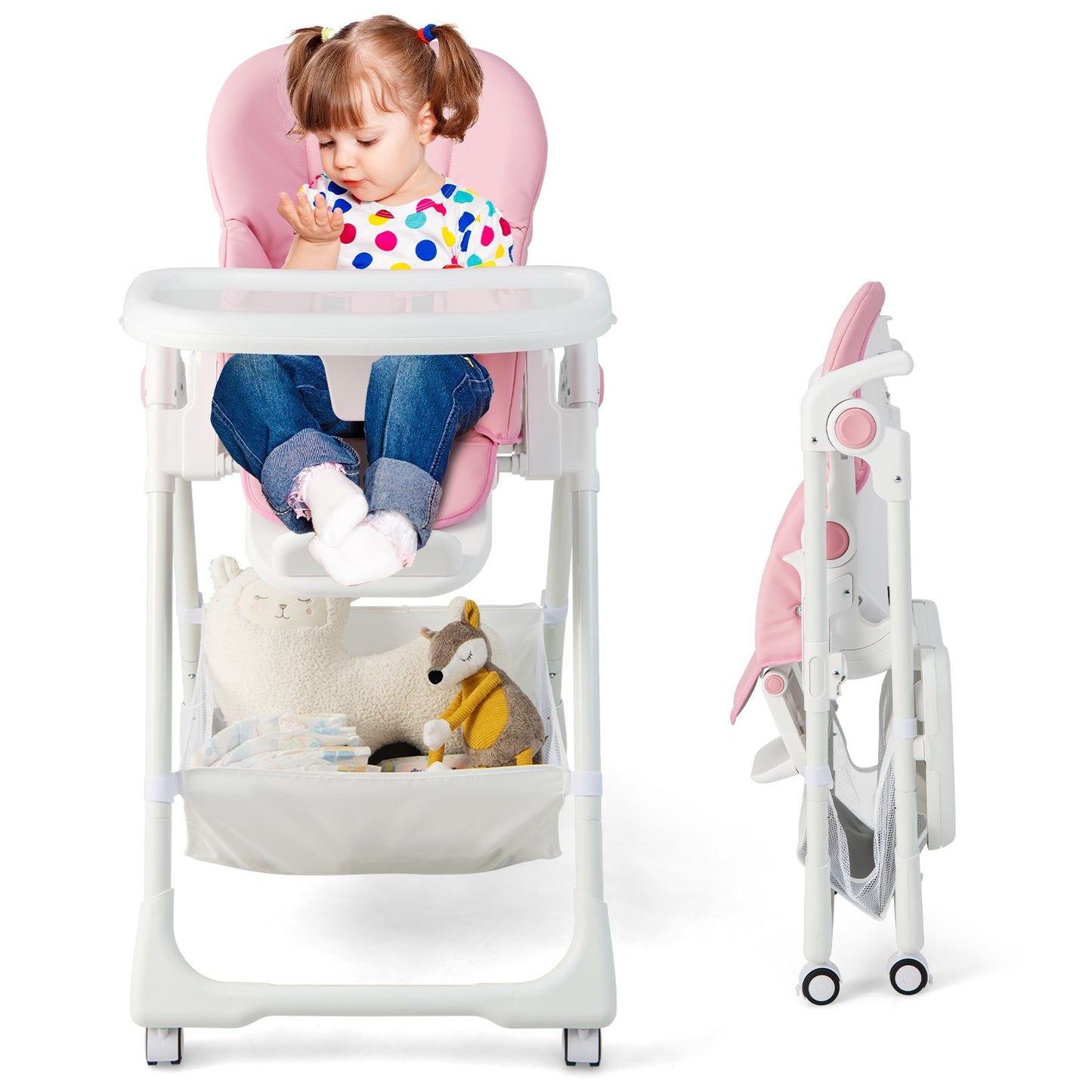 Baby Highchair with Safe, Adjustable and Folding Design