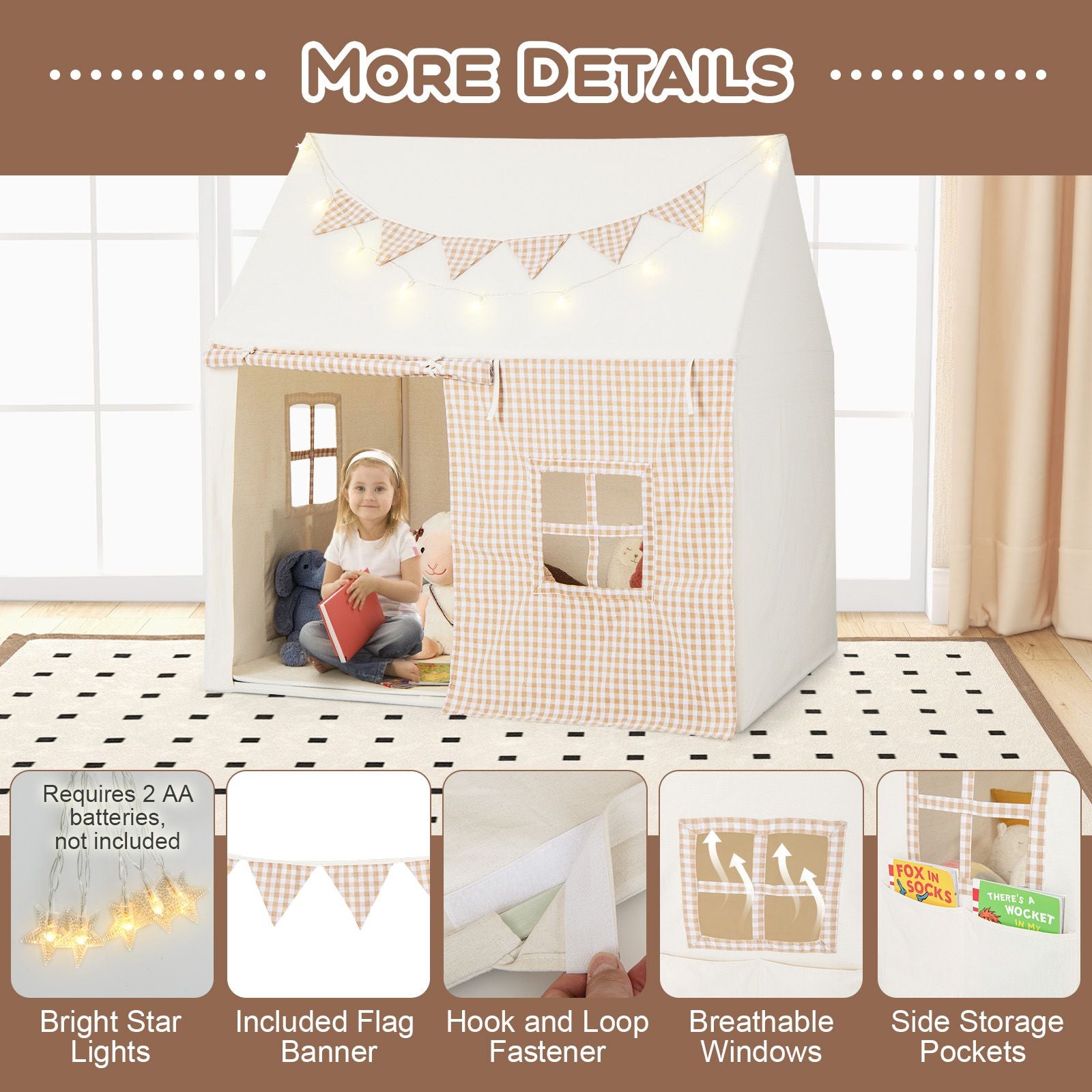 Kids Play Tent with Padded Mat for Children Aged 3-8 Years Old