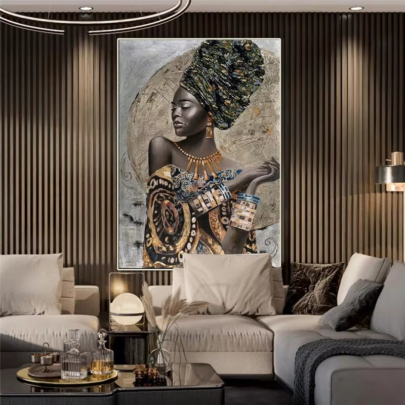 African Black Woman Graffiti Art Posters and Prints Abstract African Girl Canvas Paintings on the Wall Art Pictures Wall Decor