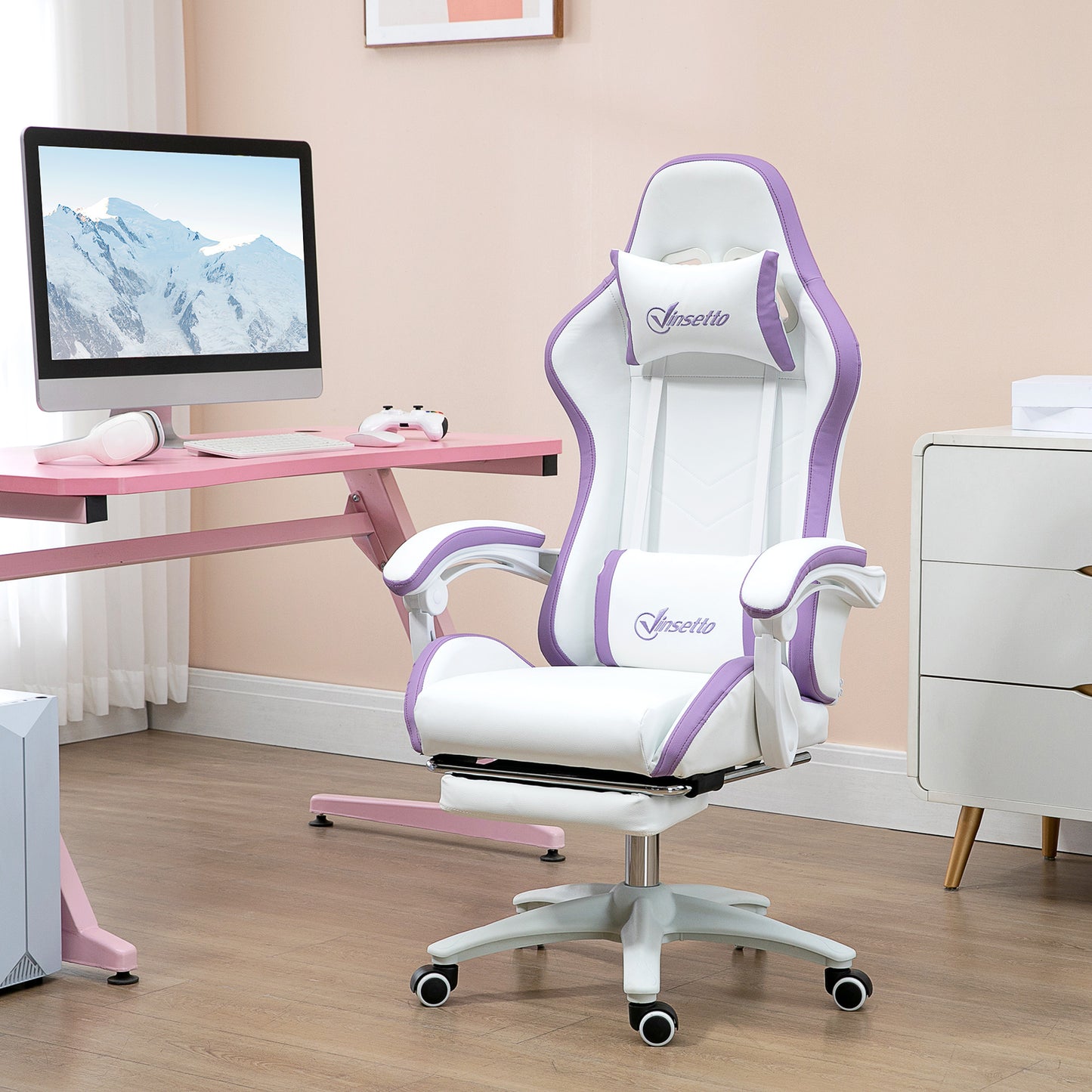 Racing Gaming Chair Reclining PU Leather Computer Chair with Headrest