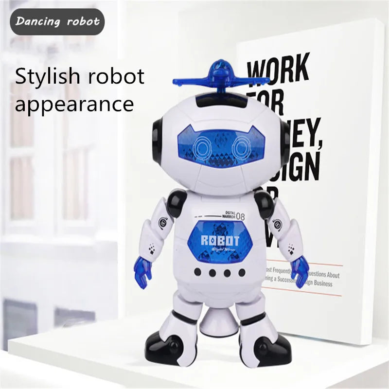 Kids Robot Rotating Dance Toys with Music LED Light Electronic Walking Toys for Boys Girls Birthday Christmas Gift