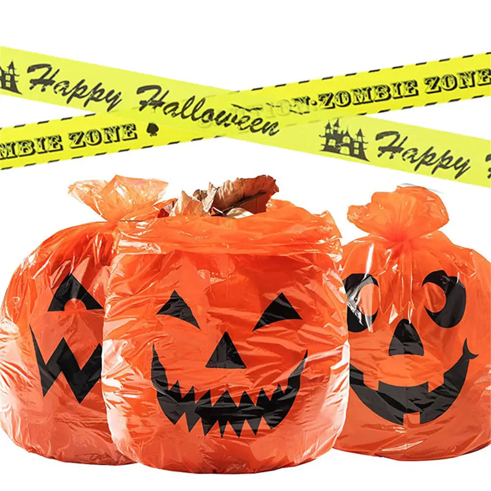 Halloween Outdoor Decorations for Home Pumpkin Plastic Garbage Leaf Bags Yard Decor Lawn Bag Happy Halloween Party Props 2024