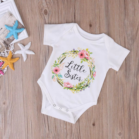 Baby Clothes Summer Baby Kids Girls Little Big Sister Match Clothes Jumpsuit Romper Outfits T-Shirt Family Matching Outfits