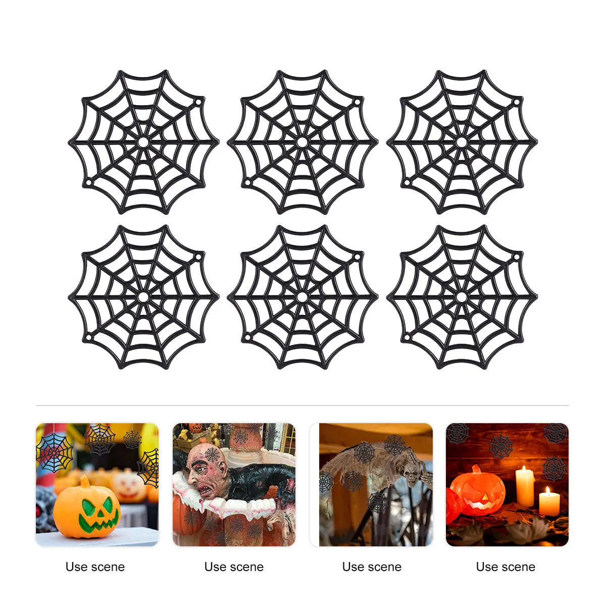 50Pcs Plastic Cobweb Halloween Spider Web Holiday Accessories for Halloween Decoration Black Halloween Cobweb Decorations