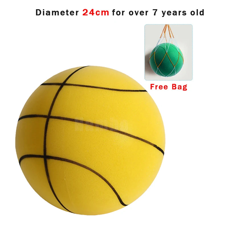 Bouncing Mute Ball Indoor Silent Basketball 24Cm Foam Basketball Silent Soft Ball Air Bounce Basket Ball Size 3/5/7 Sports Toy