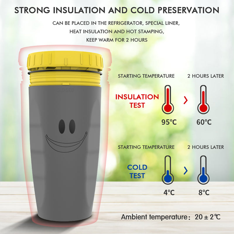 No Cover Twist Cup Travel Portable Cup Double Insulation Tumbler Straw Sippy Water Bottles Portable for Children Adults