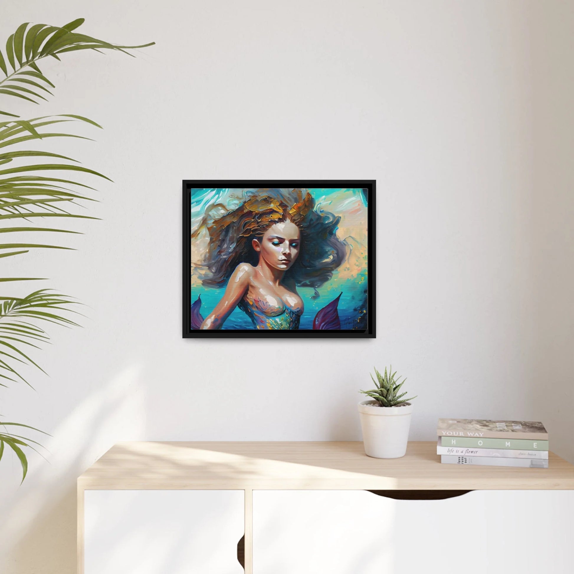 Canvas Wall Art - Mermaid Portrait by Queennoble