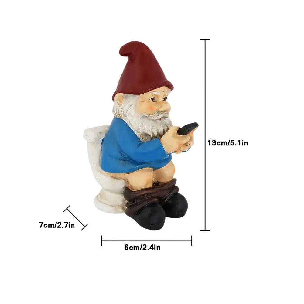 Funny Resin Figurines Garden Gnome White Beard Dwarf Garden Decoration Statue Gnome Decoration Villa Home Figurines Decoartion