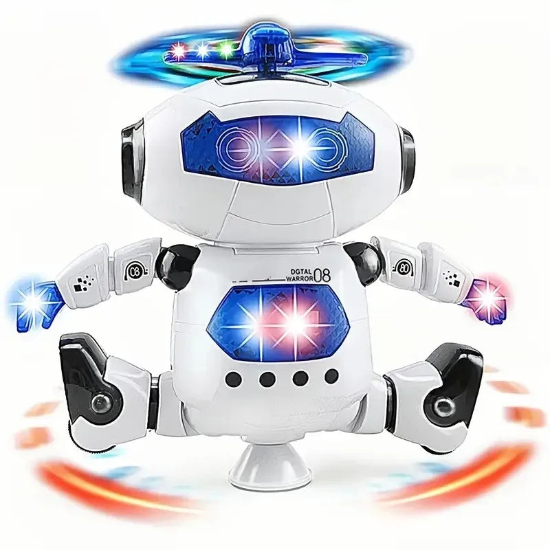 Kids Robot Rotating Dance Toys with Music LED Light Electronic Walking Toys for Boys Girls Birthday Christmas Gift