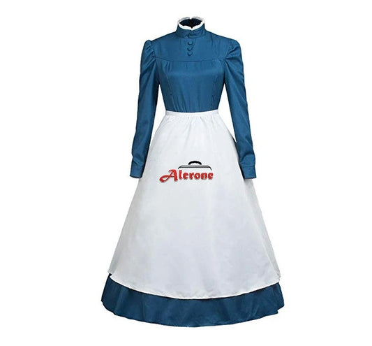 Anime Cosplay Sophie Dresses Hatter Costume Long Dress Apron Women Halloween Costume