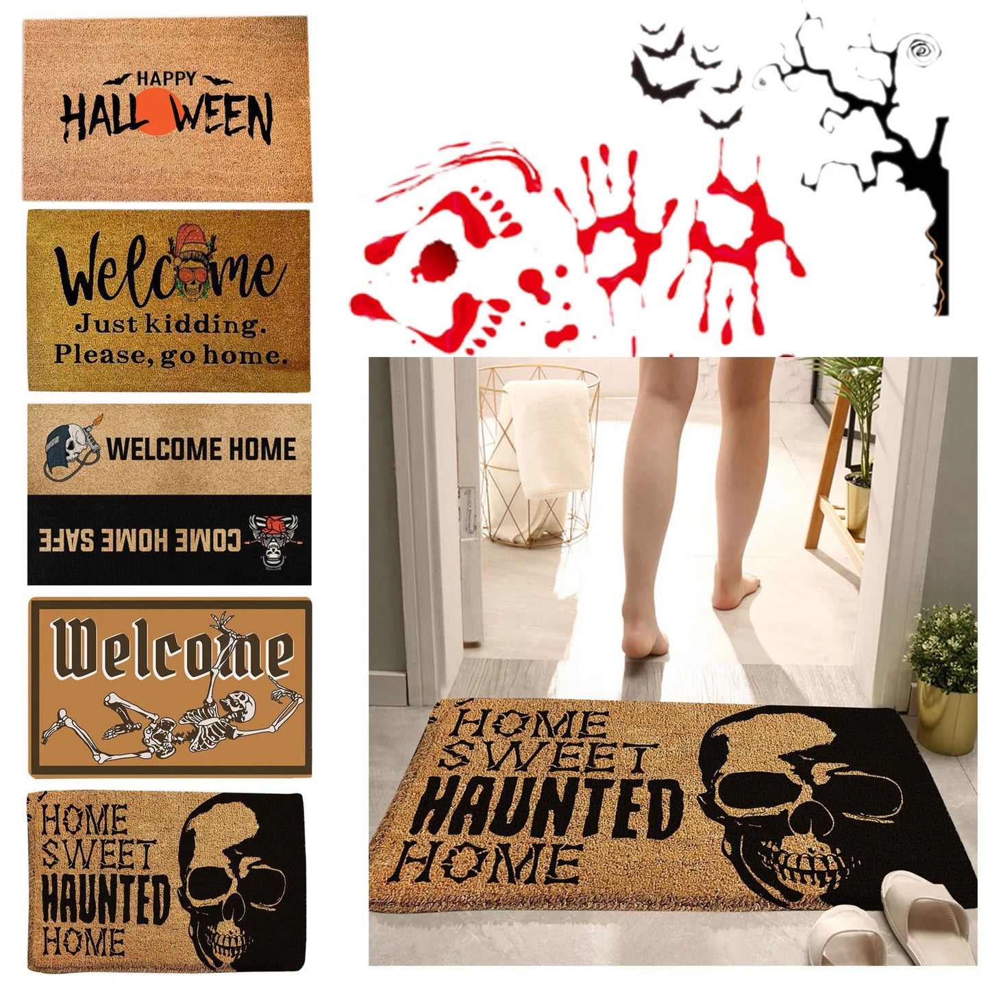 40*60Cm Halloween Doormat Blanket Personal Doormat Noslip Absorb Water Bath Mat Bathroom Home Kitchen Bedroon Floor Mat Entrance