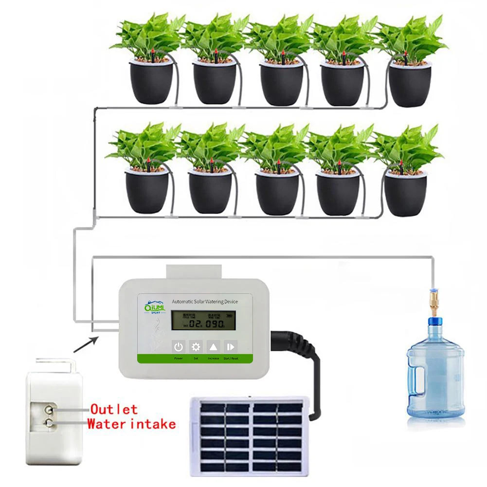 Garden Water Controller, Lawn, Garden Flowers, Balcony Watering Controller Smart Irrigation for Home Garden Solar Power