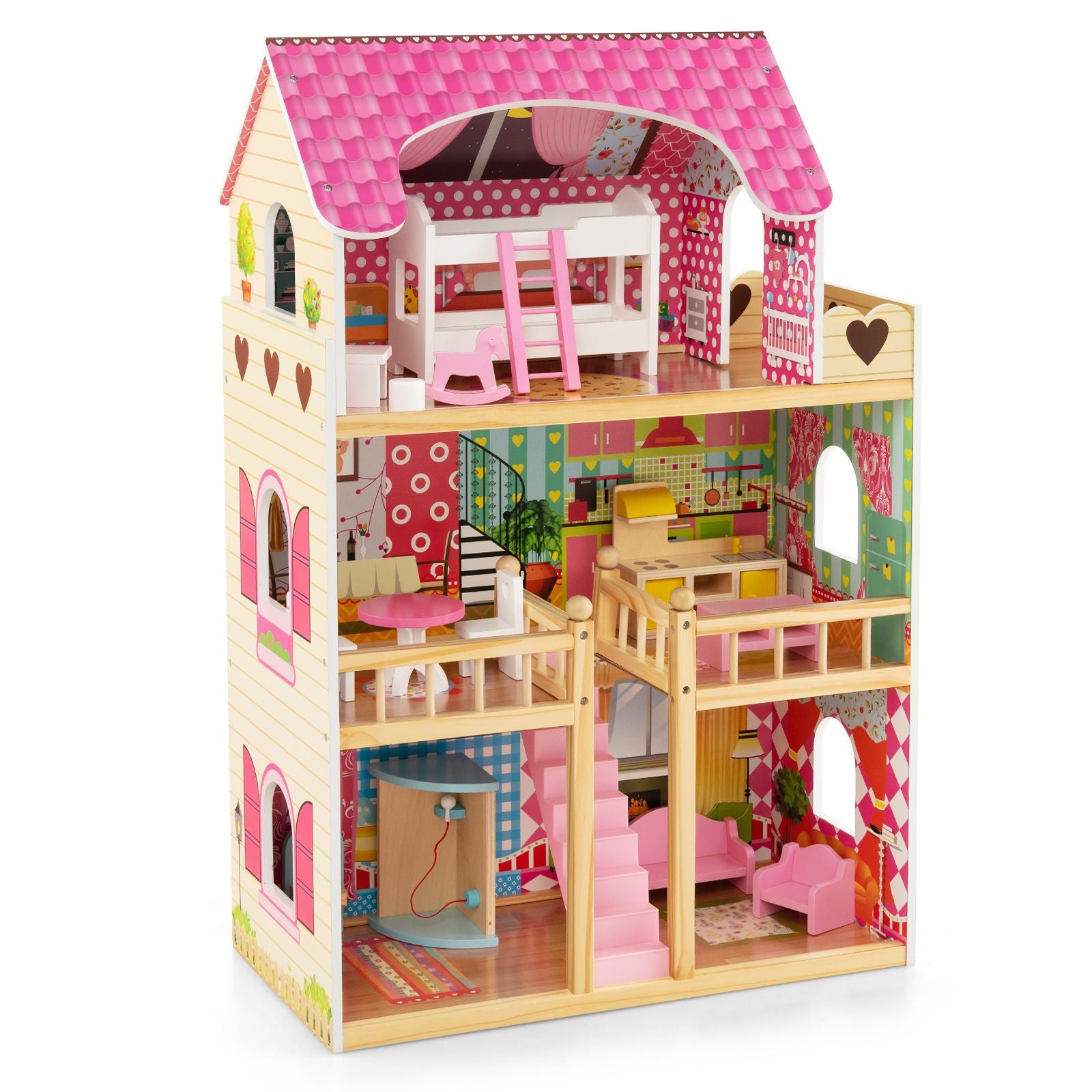 Wooden DIY Pretend House for Children over 3 Years Old