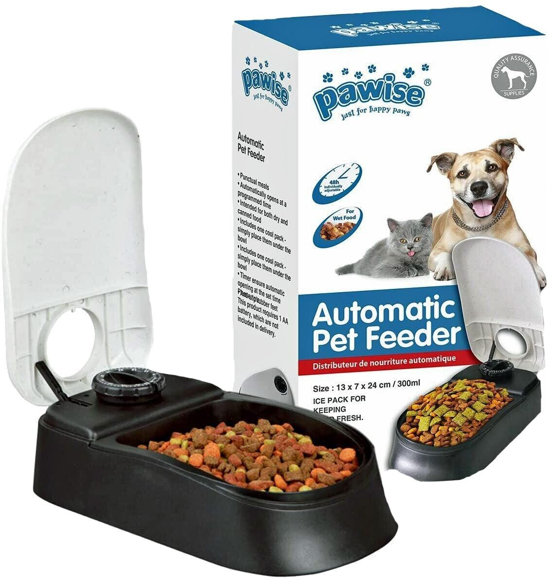 PAWISE Automatic Dog Feeder 300Ml Automatic Pet Cat Food Dispenser Station Timer