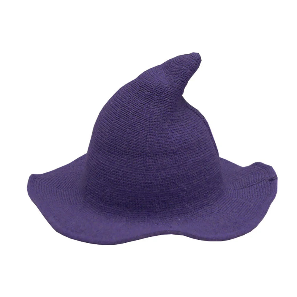 Halloween Knit Wool Wizard Hat Adult Kids Witch Caps Halloween Holiday Costume Props Festival Party Hat Halloween Decoration 할로윈