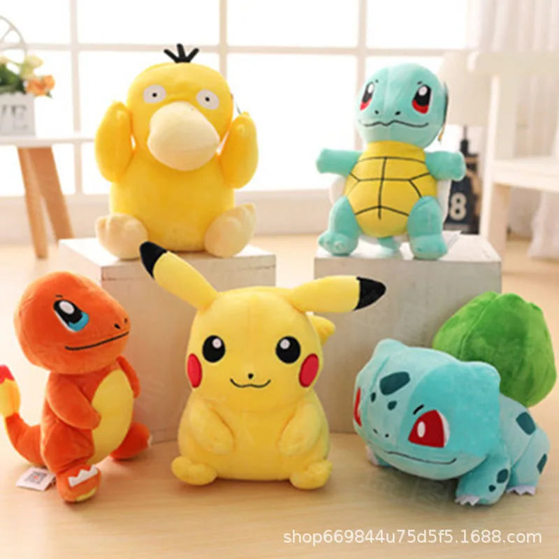 20Cm Pokemon Stuffed Plush Toys Kawaii Pikachu Raichu Jenny Turtle Anime Doll Kids Birthday Christmas Gift