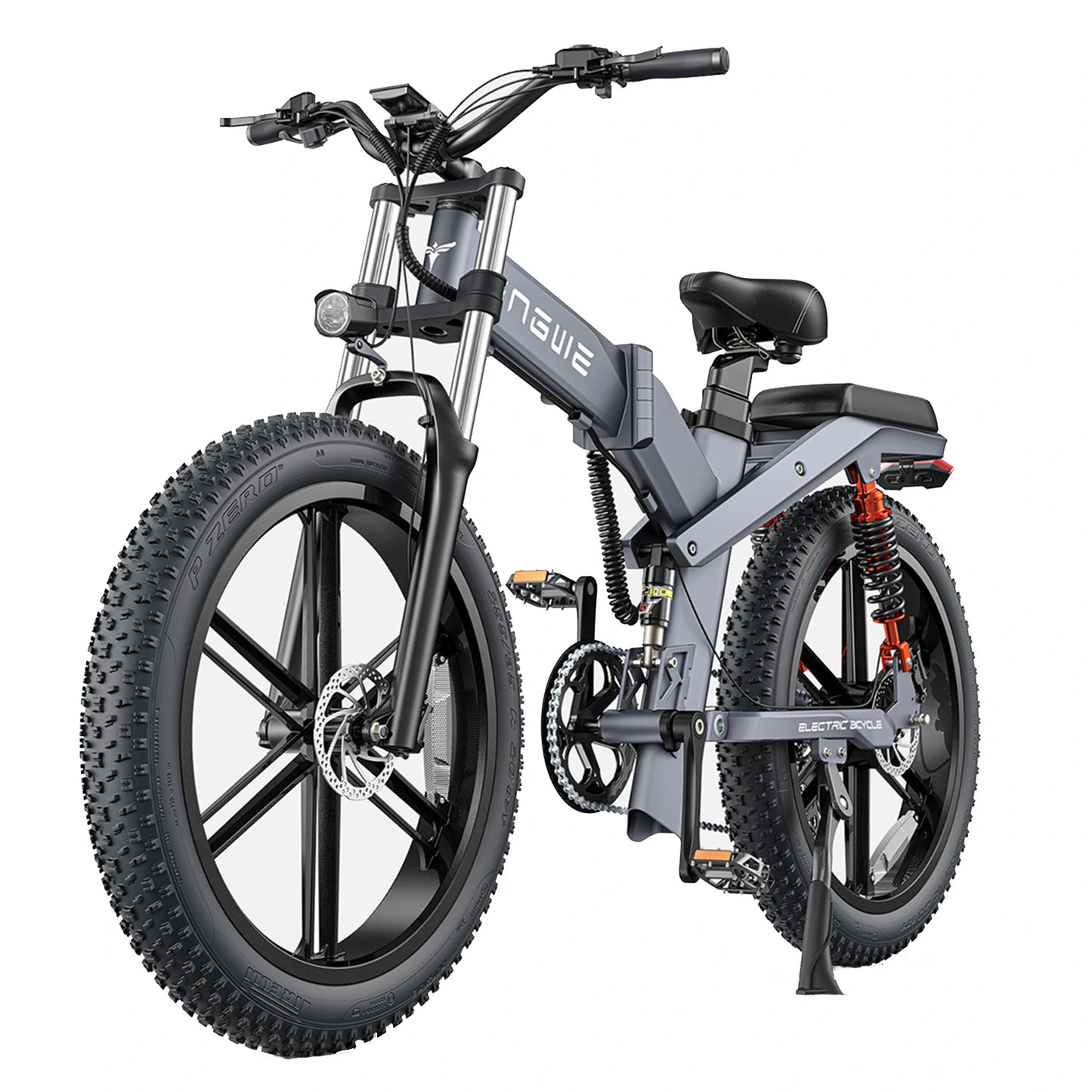 [UK DIRECT]  X26 19.2Ah+10Ah Dual Batteries 1000W Folding Electric Bike 26*4.0 Inch Fat Tire 120-150Km Mileage Range E Bike for Mountain Snowfield Road Triple Suspension System Dual Oil Disc Brake for All-Terrain Roads Mountain E-Bike