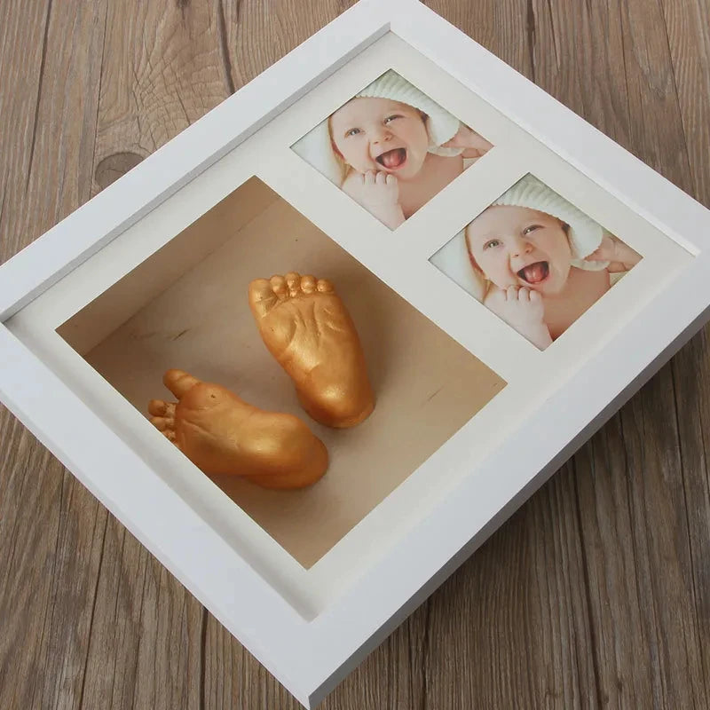 Baby Hand Foot Mold Print Photo Frame DIY 3D Plaster Casting Kit Stereo Clone Handprint Footprint Memorial Grow Record Souvenir