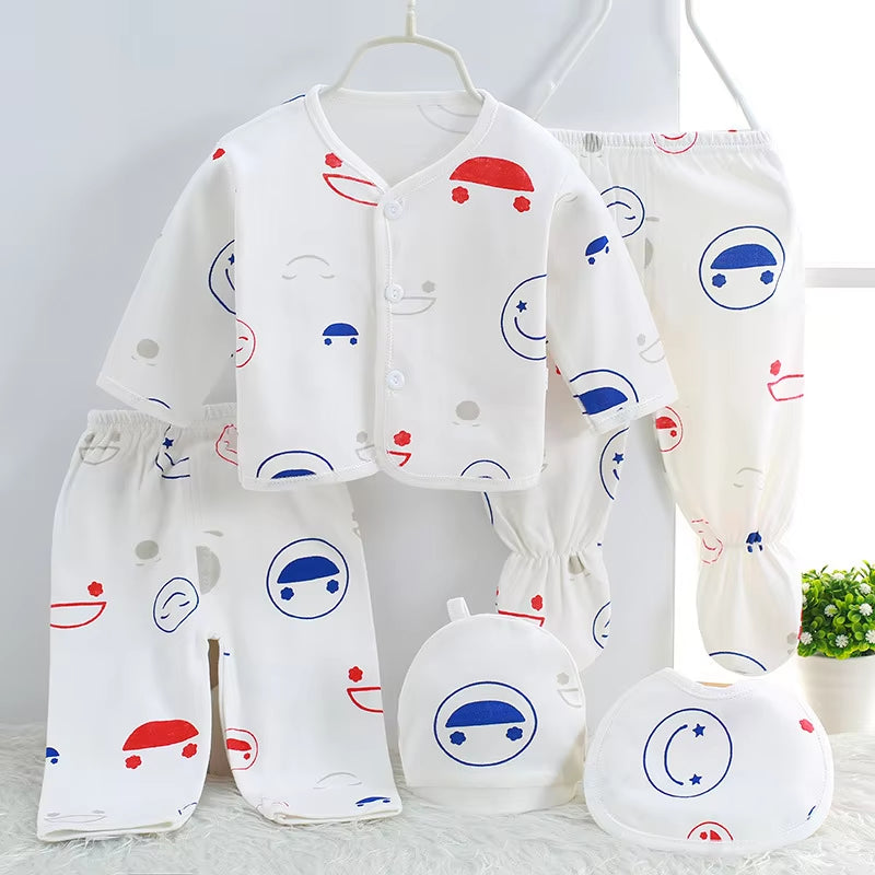 Brand 5Pcs/Set Enfant Newborn Sets Baby Boys Suits Baby Clothes Cotton