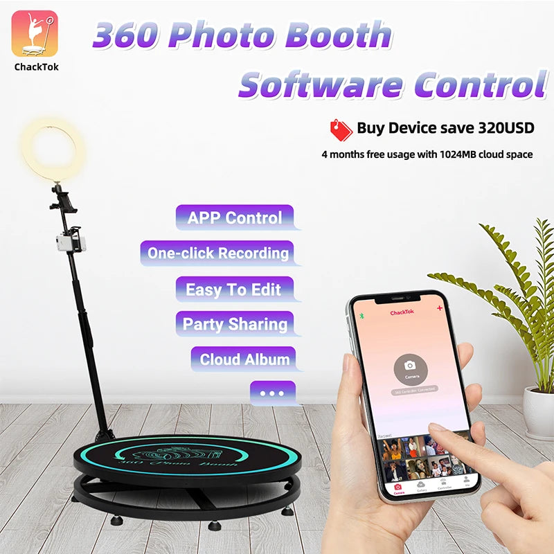 360 Photo Booth Rotating Photobooth 360 Camera Video Photo Booth for Events Parties Shipping from Overseas Warehouses