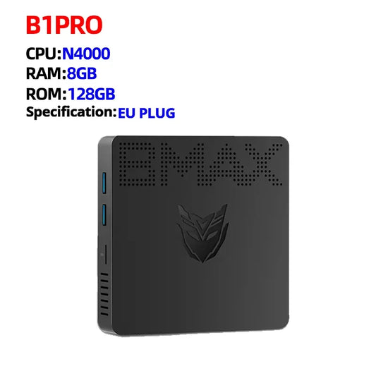 Mini PC B1PRO Windows 11 8GB RAM 128GB ROM Intel N4000 M.2 Slot Computer Dual-Band Wifi HDMI VGA Bluetooth Mini PC