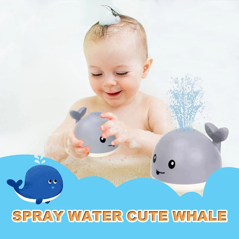 Baby Light up Bath Toys Whale Automatic Sprinkler Bathtub Toys Pool Bathroom Shower Bath Toys for Toddlers Infant Kids Boy Gift