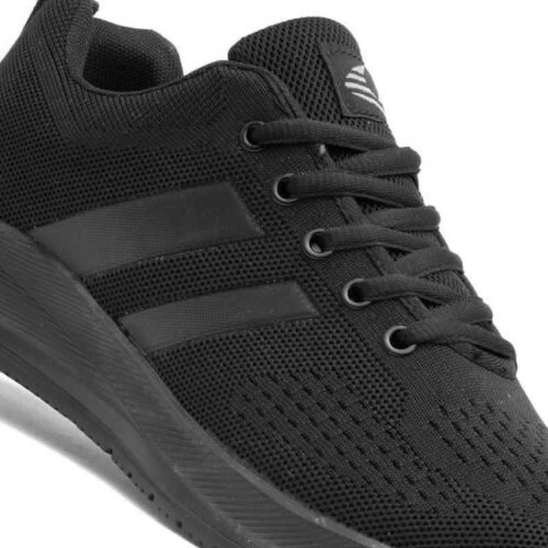 Mens Trainers Black Adults Lace up Casual Sportswear Knitted SIZE