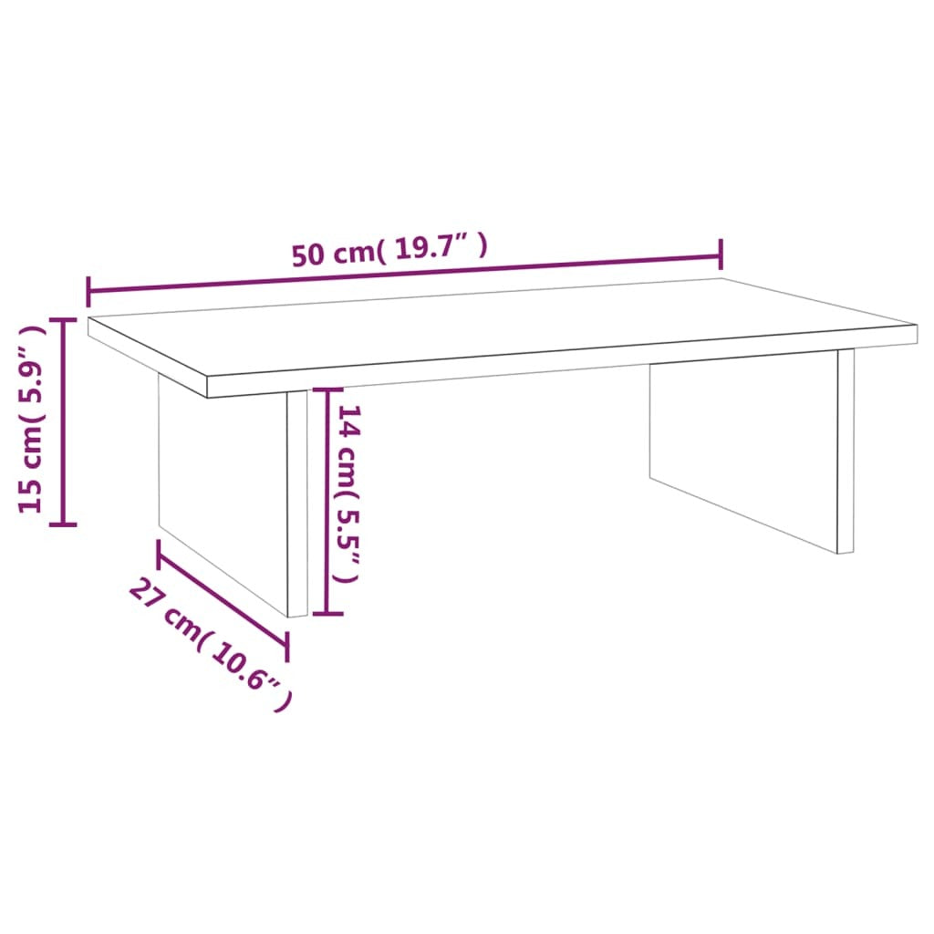 vidaXL Monitor Stand White 50x27x15 cm Solid Wood Pine