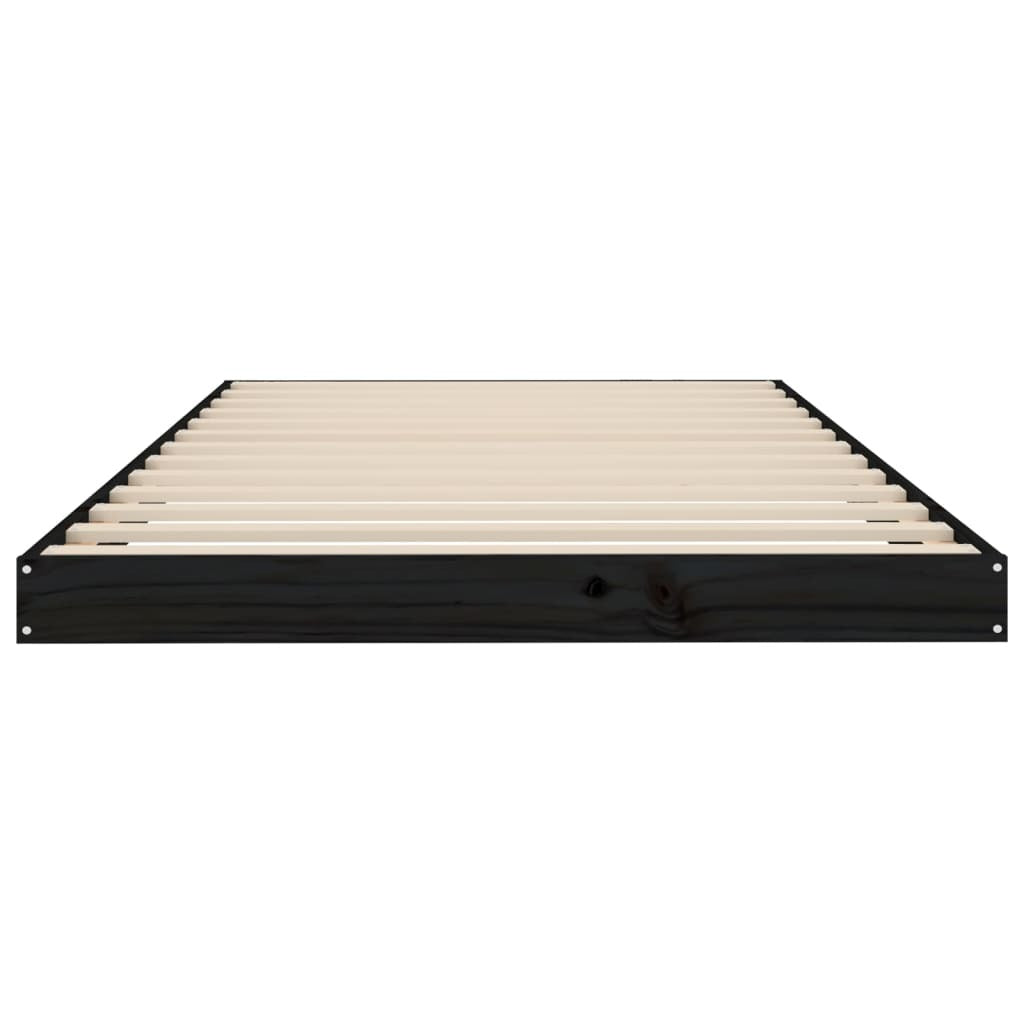 vidaXL Bed Frame without Mattress Black 100x200 cm Solid Wood Pine