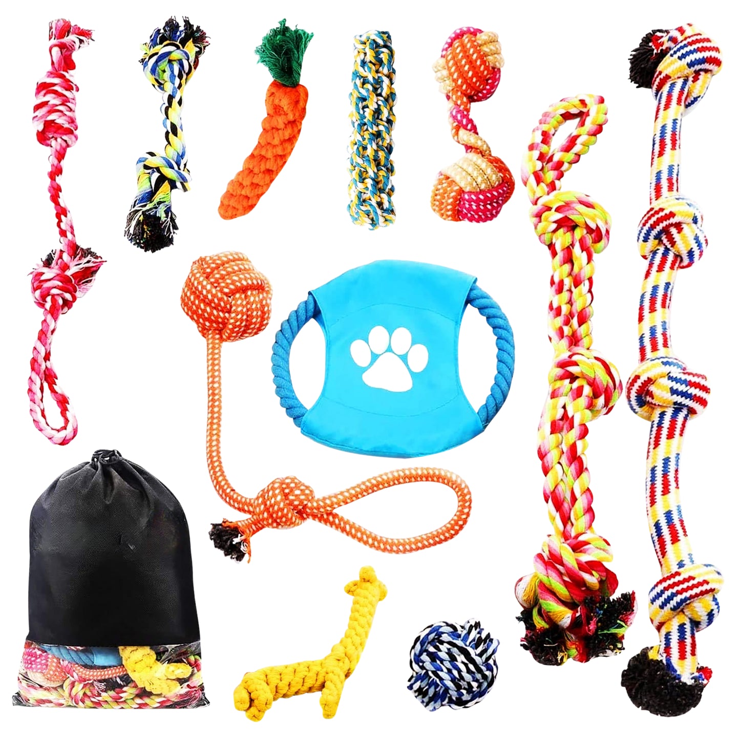 Dog Chew Toys for Aggressive Chewers Bundle Rope Knot Puppy Toys Strong Tough