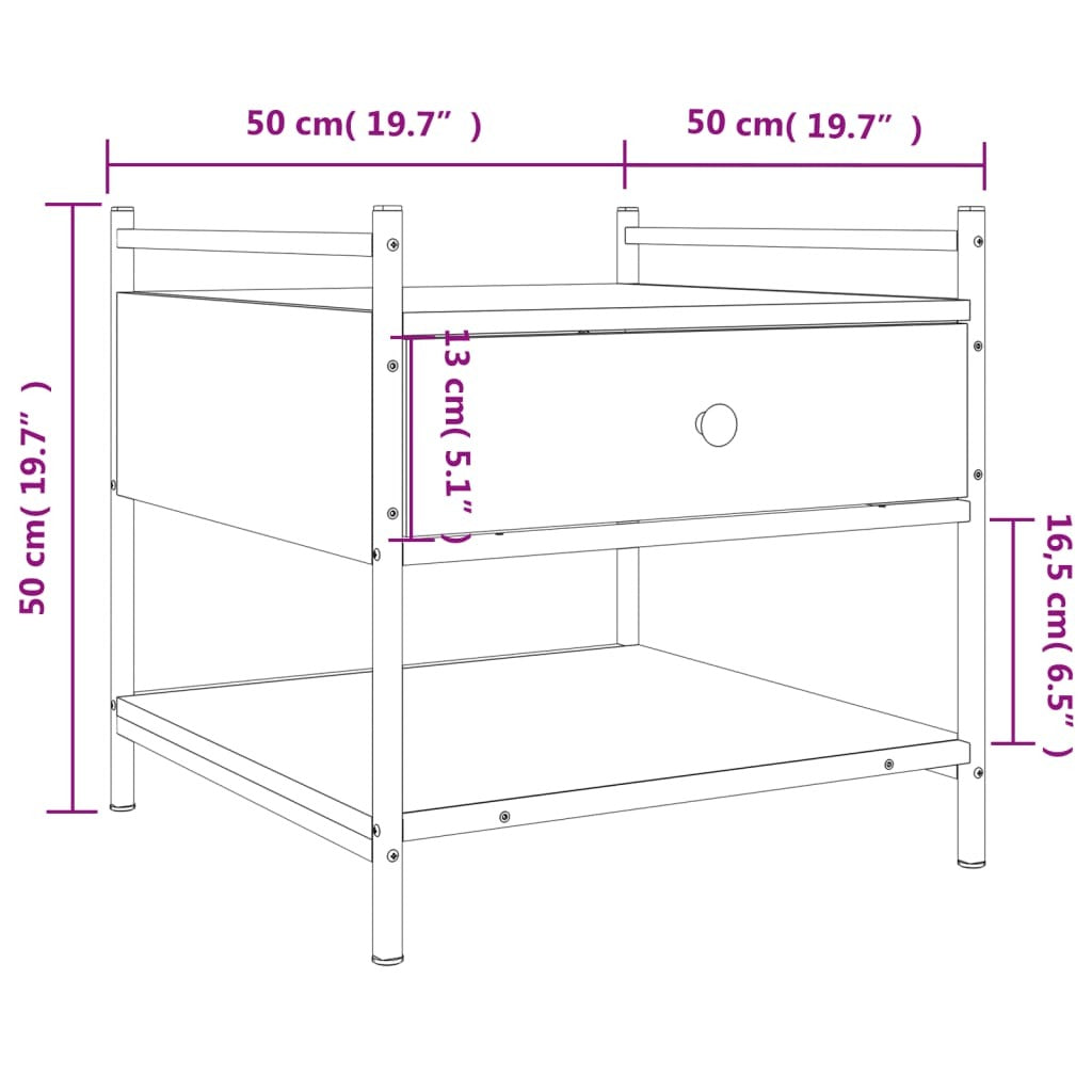 vidaXL Coffee Table Black 50x50x50 cm Engineered Wood