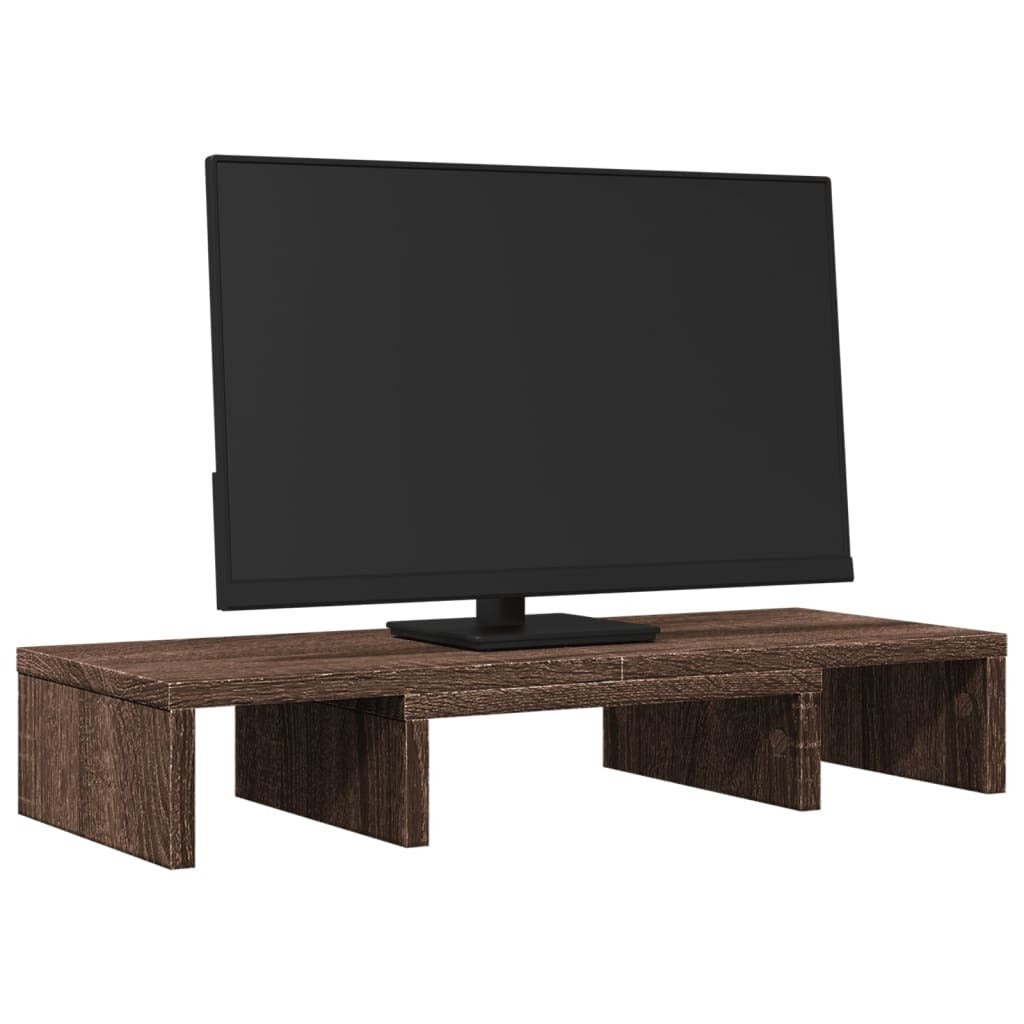 vidaXL Monitor Stand Adjustable Brown Oak 60x24x10.5 cm Engineered Wood